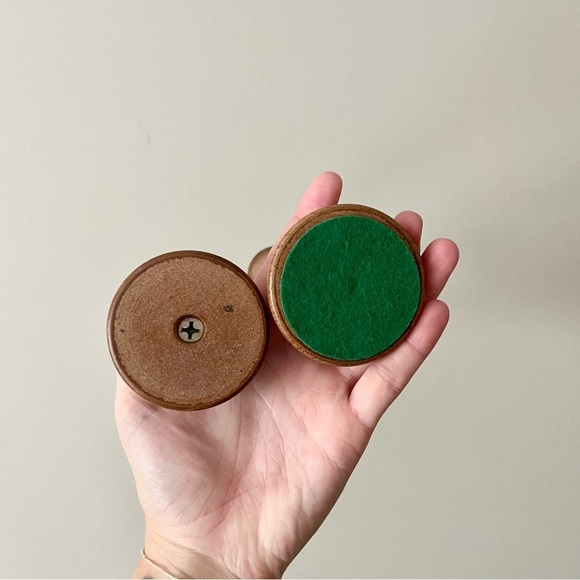 Vintage Set of 2 Wooden Candlesticks Taper Candle Holder Pair - Picture 4 of 7